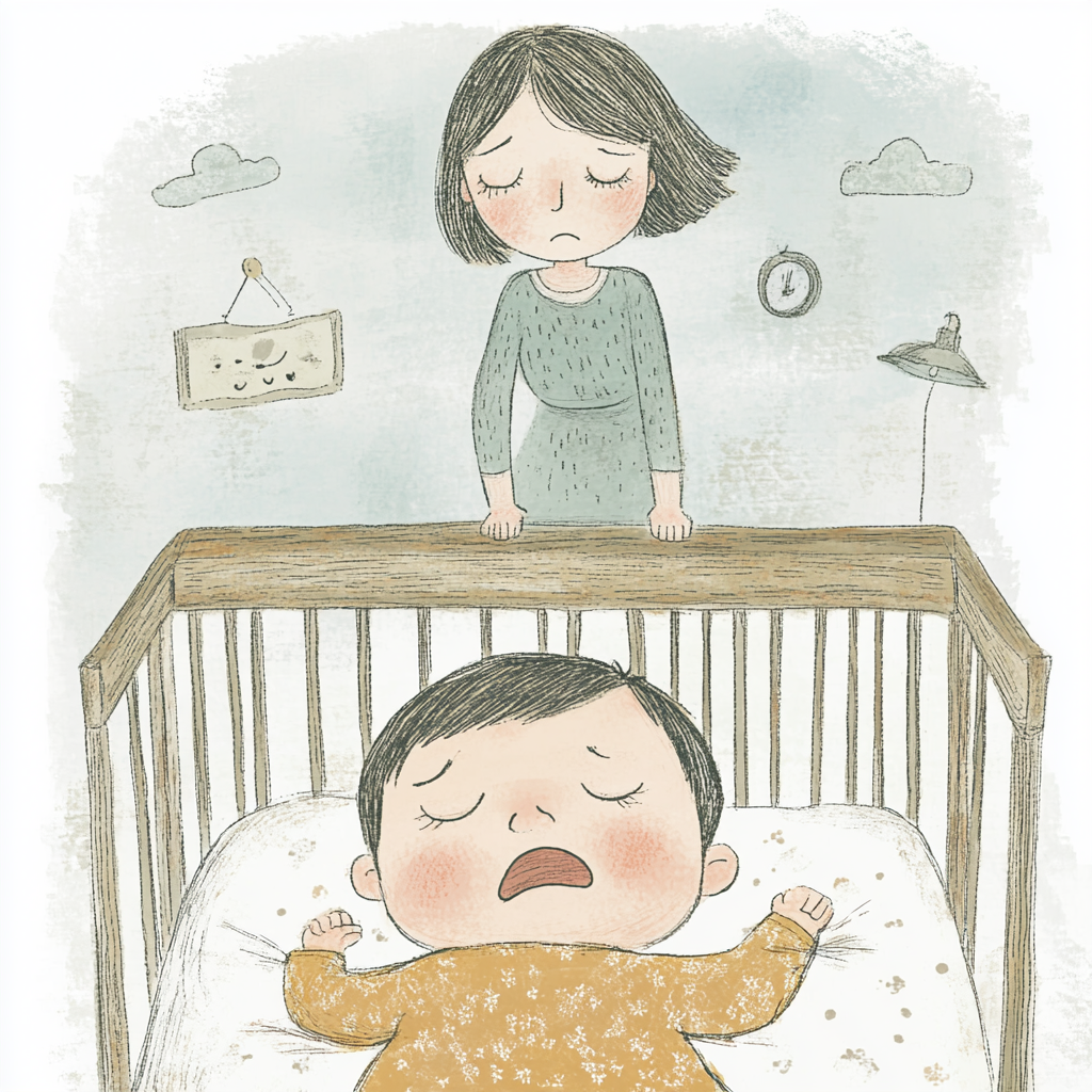 assaelamo_a_drawing_of_a_sweet_baby_lying_in_a_bed_in_a_cosy_mo_db81a8fc-eb93-422c-b2f5-505a2cf0574c Thema Kind